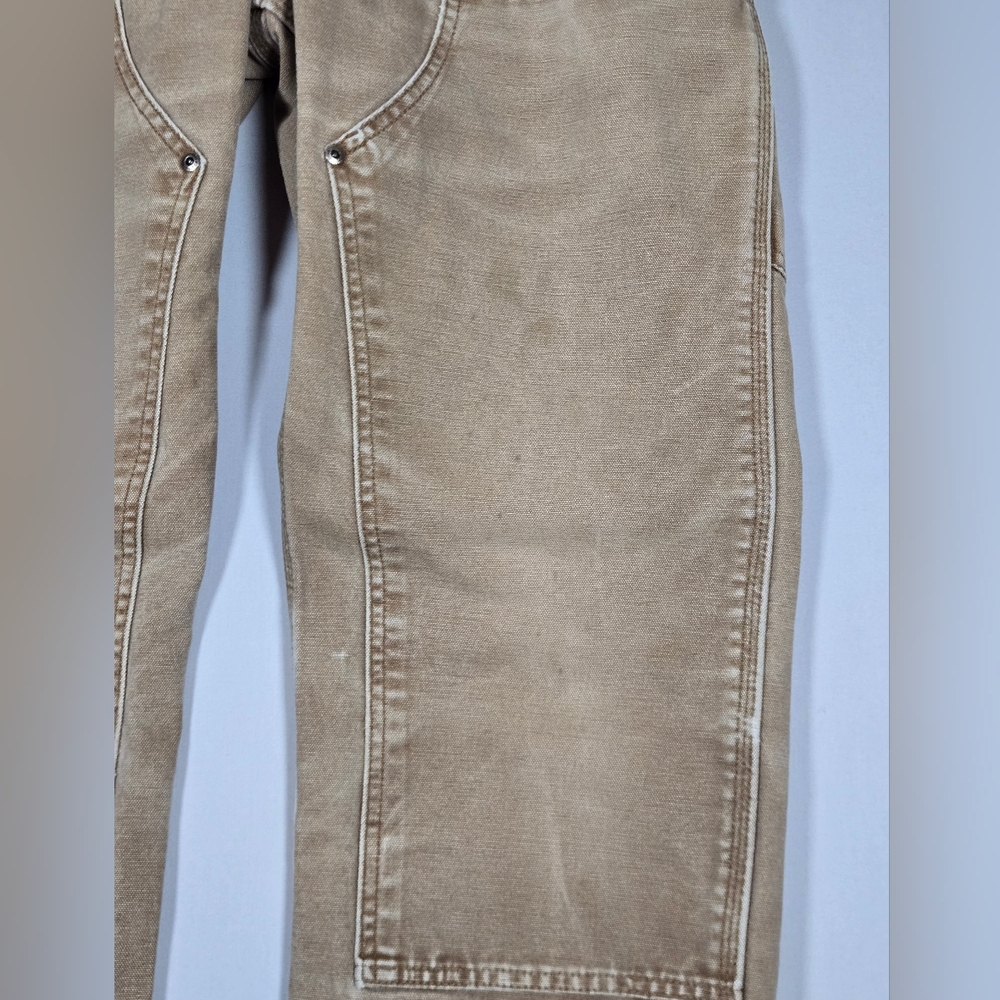 Vintage Carhartt Women's 10x34 Double Knee Canvas Pants Faded Tan WB136 - Picture 5 of 16